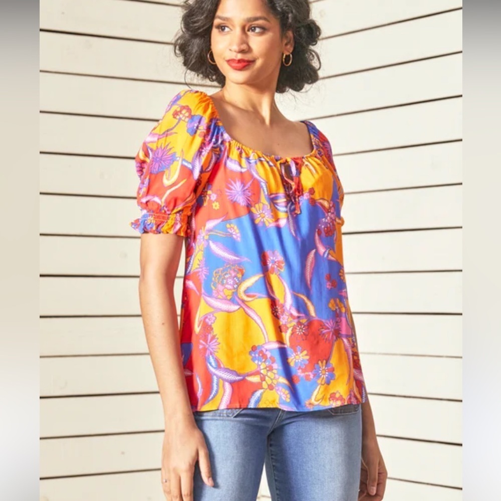 ModCloth In All My Vibrance Floral Top